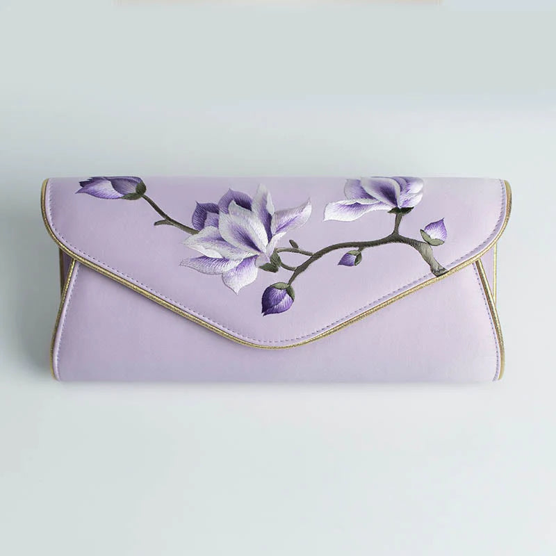 Buddha Stones Magnolia Su Embroidery Wedding Shopping Purse Handbag Crossbody Bag