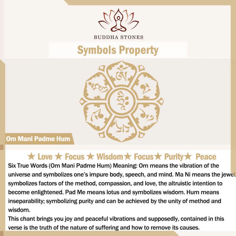 Buddha Stones Natural Clear Quartz Om Mani Padme Hum Healing Bracelet