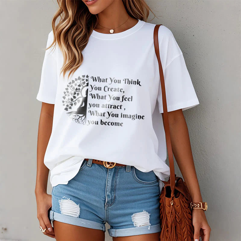 Buddha Stones Half-meditation Buddha Tree Tee T-shirt