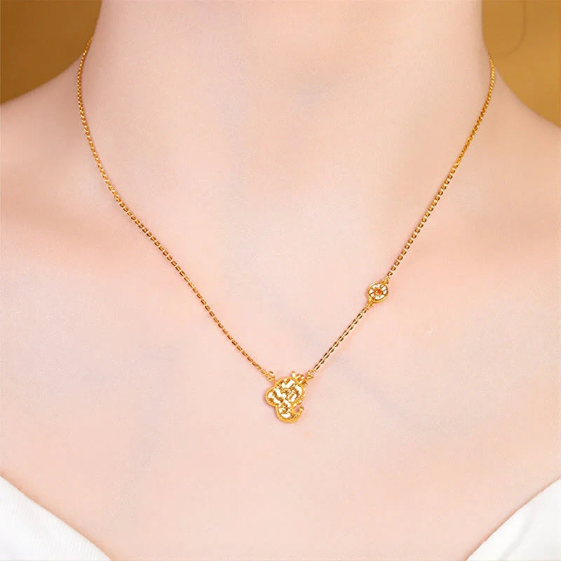 Buddha Stones Year Of The Horse Chinese Zodiac 925 Sterling Silver Coin Design Blessing Chain Necklace Pendants