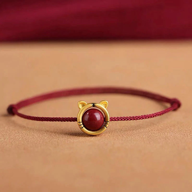 Buddha Stones Handmade Rabbit Tiger Cinnabar Keep Away Evil Spirits Braided String Bracelet (Extra 30% Off | USE CODE: FS30)