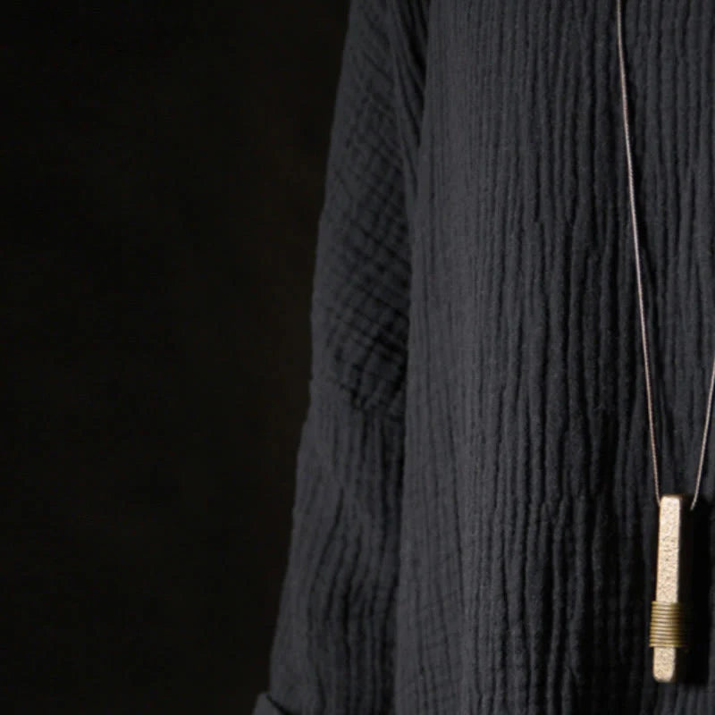 Buddha Stones Vintage Textured Design Brass Copper Wealth Necklace Pendant