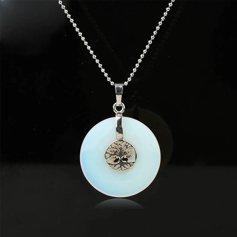 Buddha Stones Various Crystal Rose Quartz Green Aventurine Amethyst The Tree of Life Kindness Necklace Pendant