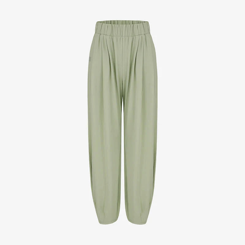 Buddha Stones Casual Plain Breathable Loose Women's Leica Harem Pants With Pockets