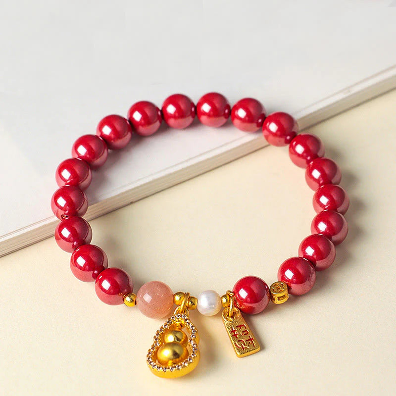 Buddha Stones Cinnabar Blessing Attract Fortune Bracelet