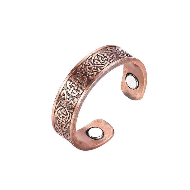 FREE Today: Luck and Healing Copper Abstract Line Pattern Open Cuff Bracelet Bangle Ring
