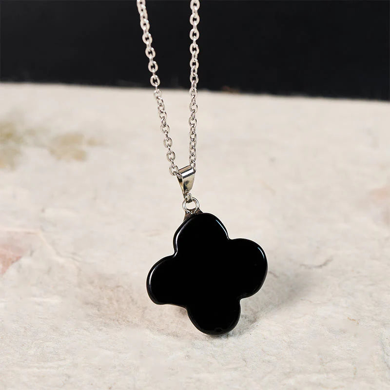 Buddha Stones Various Crystal Green Aventurine Black Obsidian Tiger Eye Plum Blossom Luck Necklace Pendant