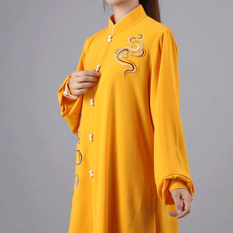 Buddha Stones Auspicious Clouds Embroidery Meditation Prayer Spiritual Zen Tai Chi Qigong Practice Unisex Clothing Set (Extra 30% Off | USE CODE: FS30)