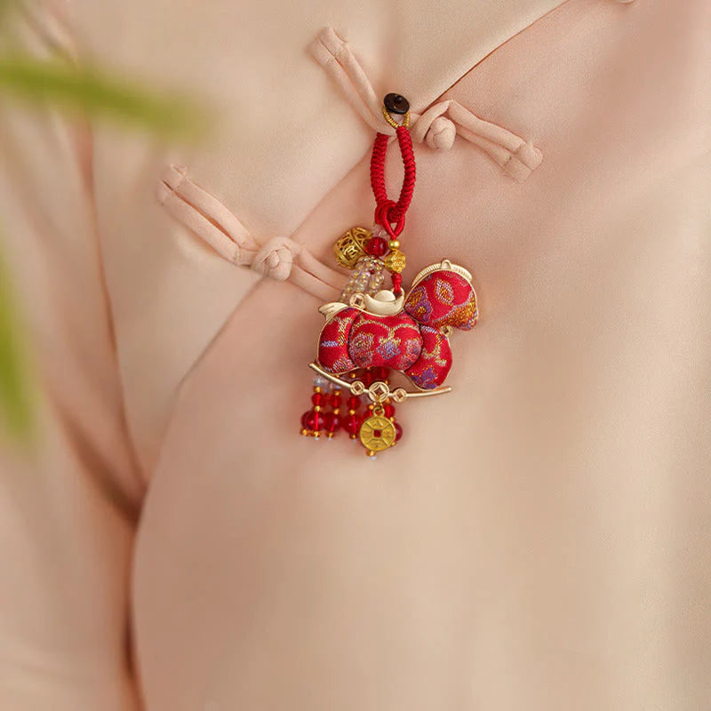 Buddha Stones Year Of The Horse Embroidery Prosperity Key Chain