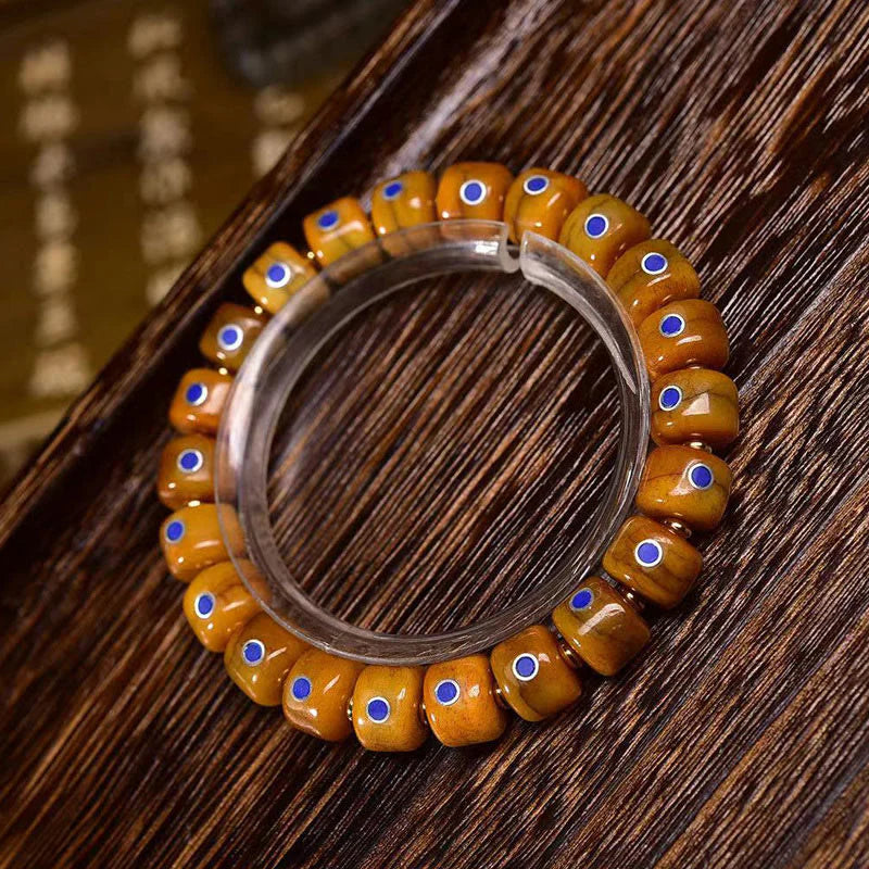 Buddha Stones Vintage Tibetan Bone Beads Braided Rope Positive Balance Bracelet