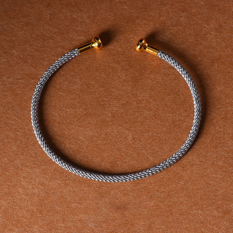 Buddha Stones Simple Design Handmade Luck Braid String Cuff Bracelet