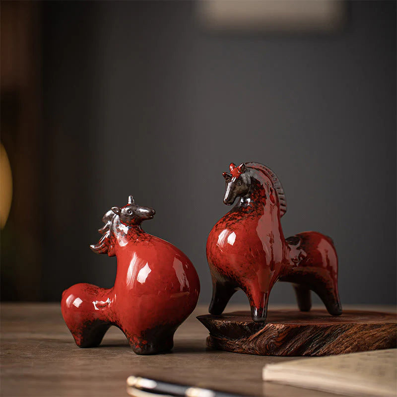 Buddha Stones Year Of The Horse Ceramics Freedom Desktop Home Decoration