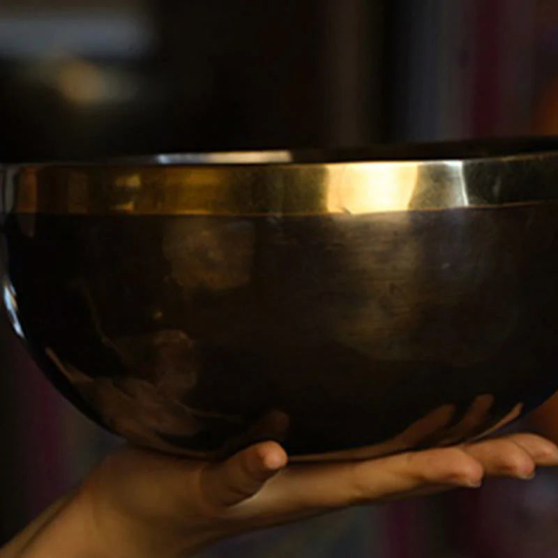 Buddha Stones Handmade Nepal Singing Bowl Simple Pattern for Healing and Meditation Sound Bowl Set
