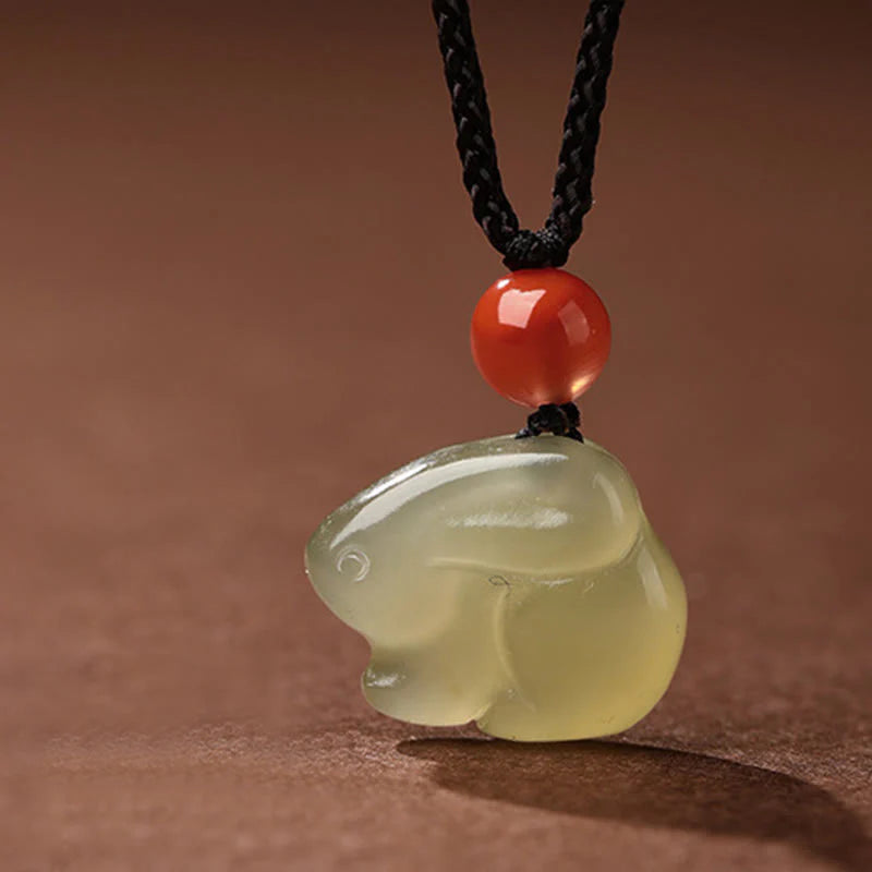 Buddha Stones Chinese Zodiac Year Of The Horse Jade South Red Agate Prosperity Necklace Pendants