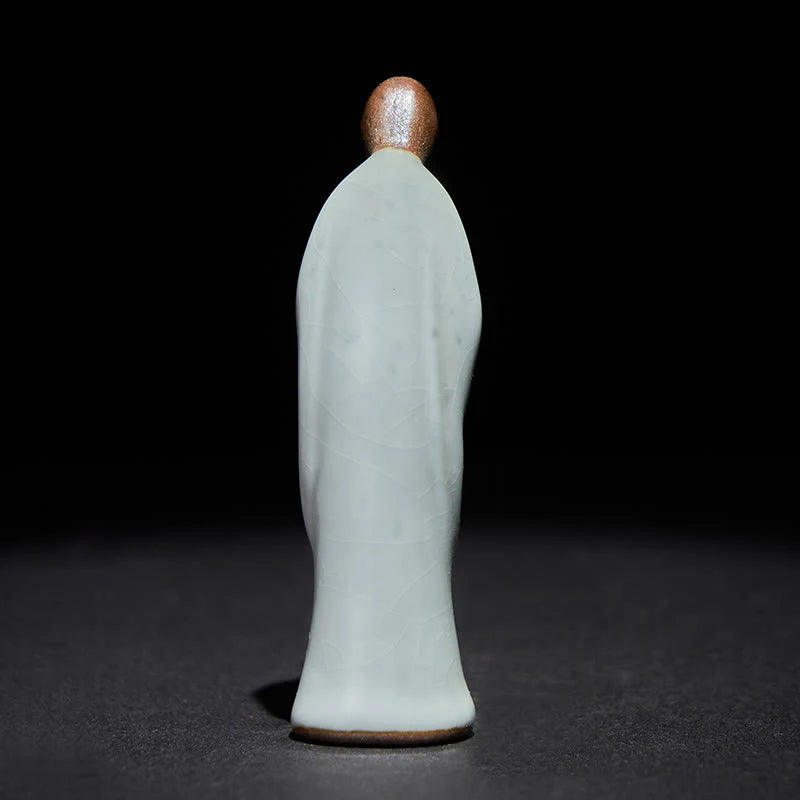 Buddha Stones Meditation Monk Ceramic Statue Serenity Home Decoration