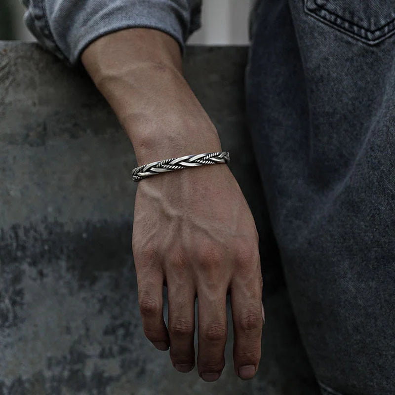 FREE Today: Balance Energy Retro Twisted Design Cuff Bracelet Bangle