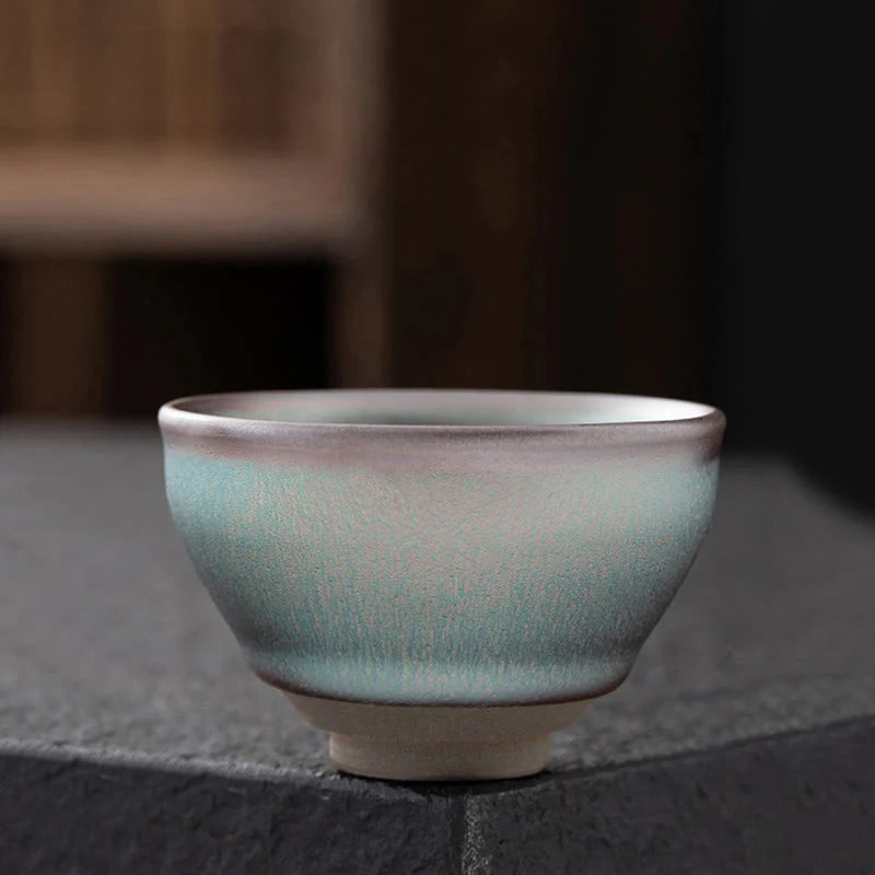 Buddha Stones Vintage Pink Colorful Chinese Jianzhan Kiln Change Ceramic Teacup Kung Fu Tea Cup Bowl