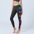 Buddha Stones Colorful Skulls Print Gym Leggings Women's Yoga Pants
