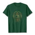 Buddha Stones Golden Meditation Buddha Halo Holding A Lotus Flower Tee T-shirt