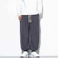 Buddha Stones Fall Plain Drawstring Simple Design Men's Harem Cotton Corduroy Pants With Pockets