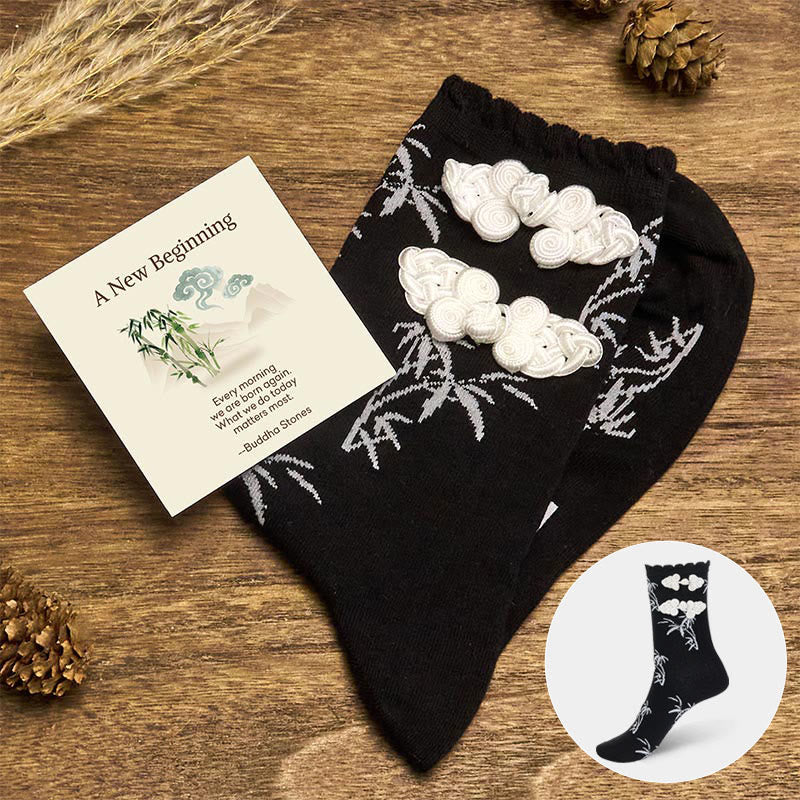 Buddha Stones A New Beginning Bamboo Micro Crew Women's Socks Includes Gift Message Card