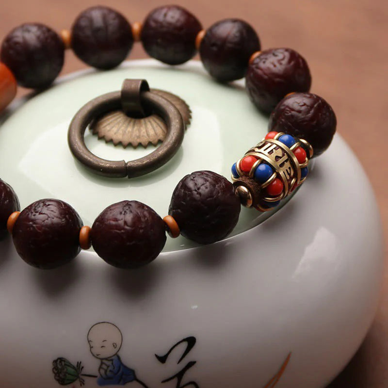 Buddha Stones Tibetan Bodhi Seed Agate Bead Luck Wealth Tassel Charm Wrist Mala (Extra 30% Off | USE CODE: FS30)