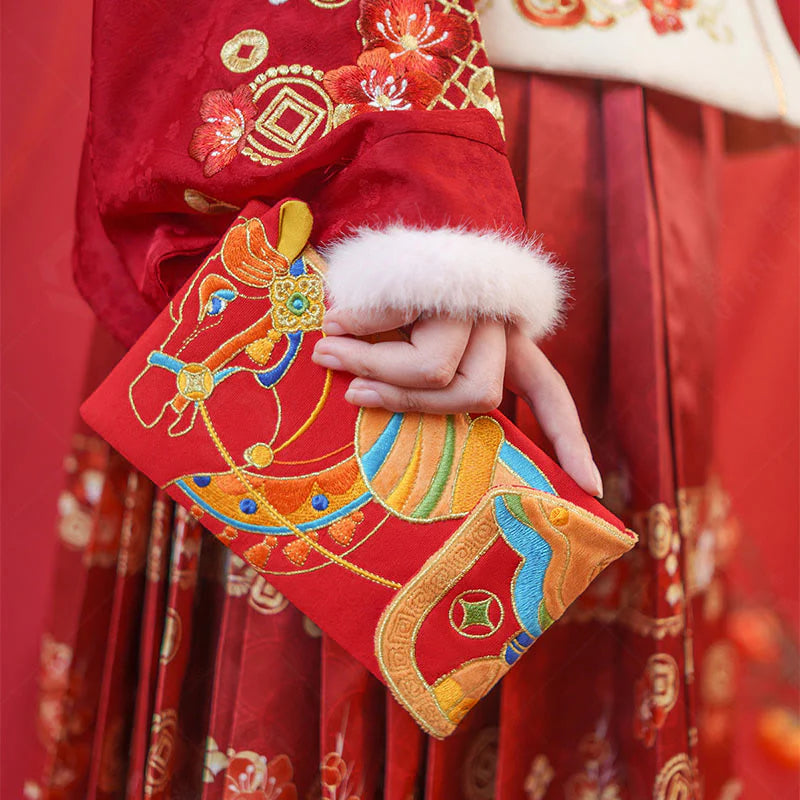 Buddha Stones Embroidery Year Of The Horse 2026 New Year Tassel Chinese Red Envelope