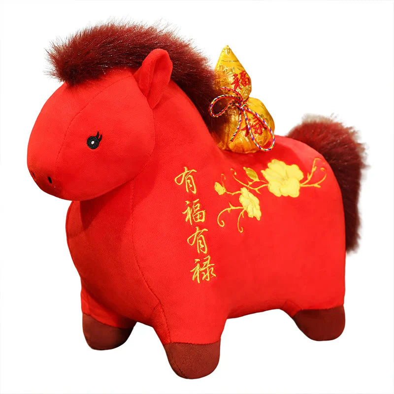 Buddha Stones Year Of The Horse Gourd Plush Doll Desk Fortune Prosperity Decoration