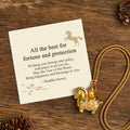 Buddha Stones All The Best For Fortune And Protection Year Of The Horse 24k Gold Plated Brass Necklace Includes Gift Message Card