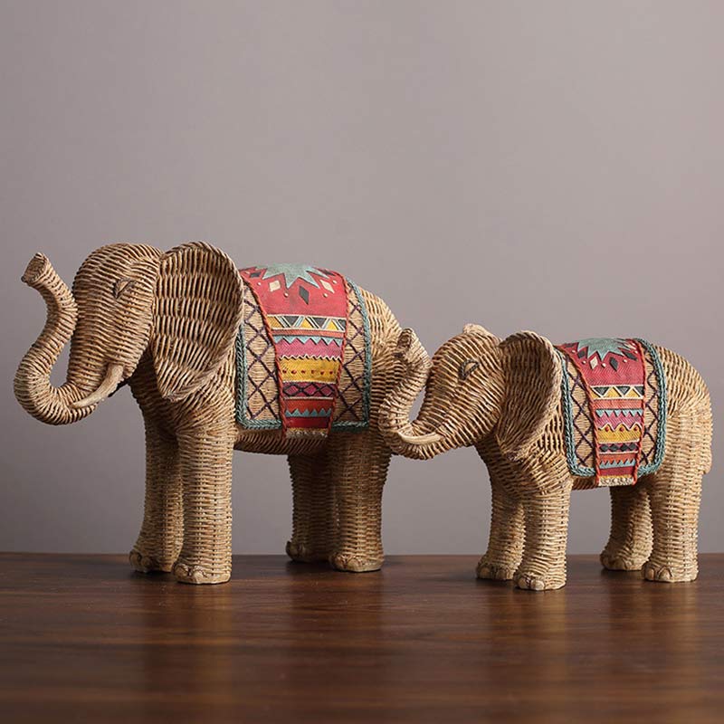 Buddha Stones Elephant Resin Wisdom Wealth Home Decoration