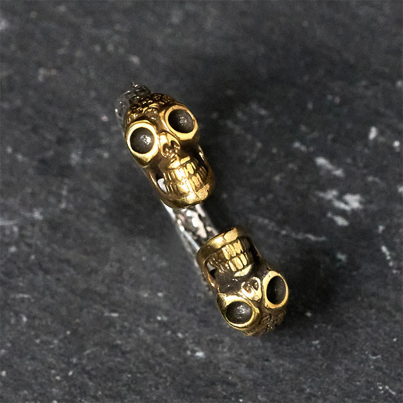 Buddha Stones The Lord Of The Corpse Forest Copper Double Skull Keep Away Evil Spirits Ring