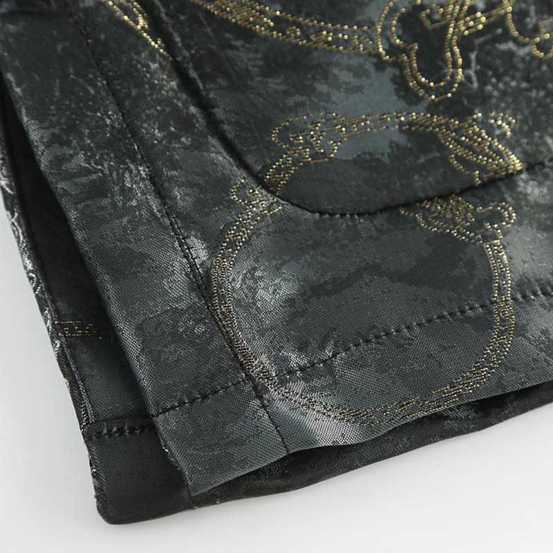 Buddha Stones Kirin Mountains Frog-Button Long Sleeve Men's Jacket With Pockets
