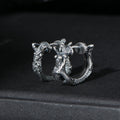 Buddha Stones 925 Sterling Silver Dragon Hoop Pattern Protection Earrings