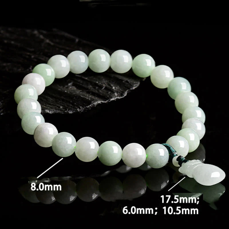 Buddha Stones Natural Jade Money Bag Charm Luck Bracelet