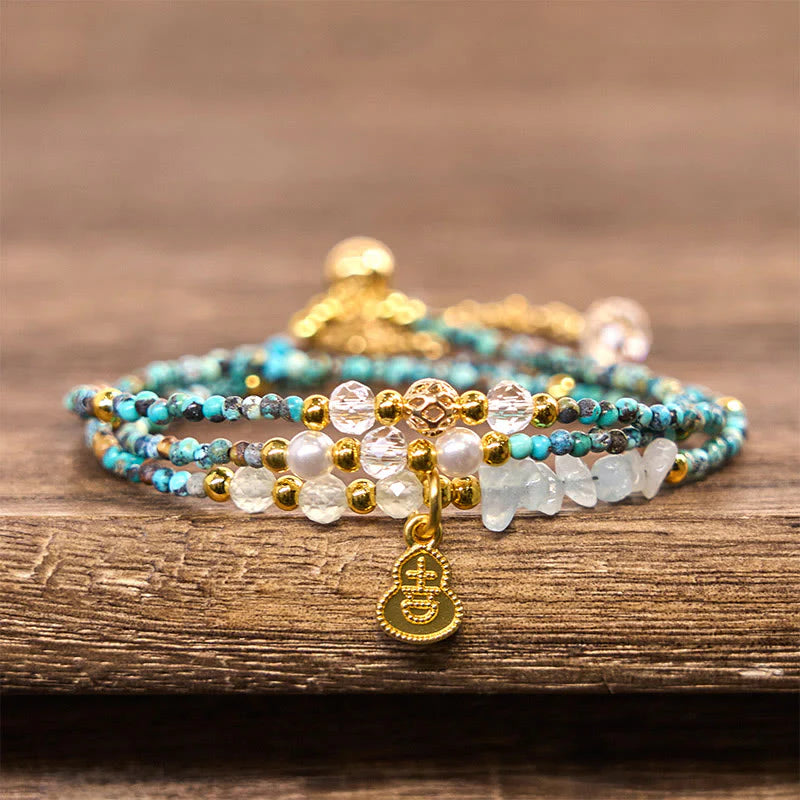 Buddha Stones Turquoise Beaded Strength Triple Wrap Bracelet