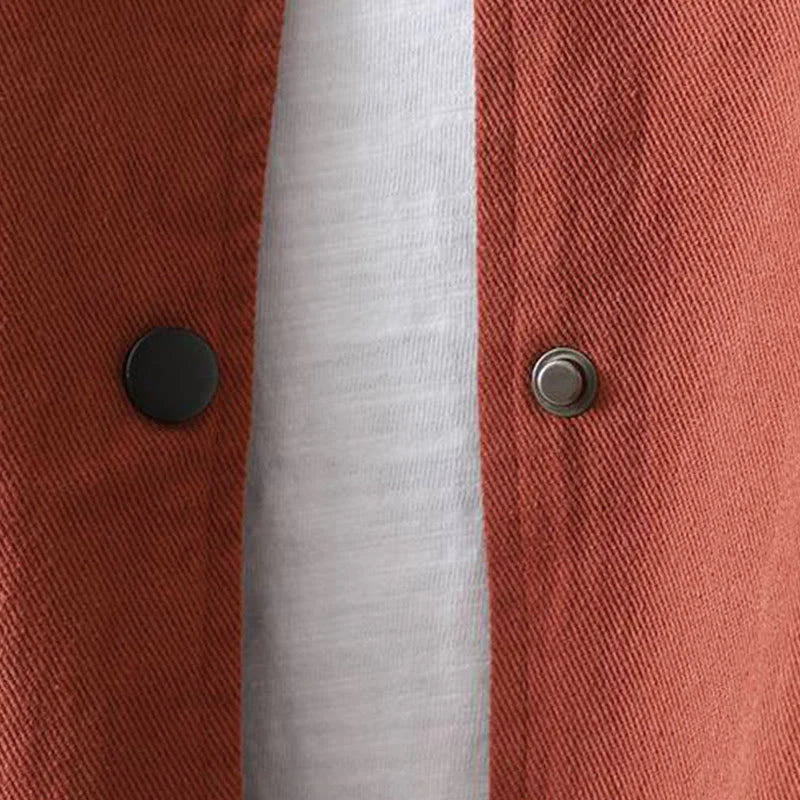 Buddha Stones Fall Button Down Women's Cotton Long Sleeve Outerwear Jacket With Pockets