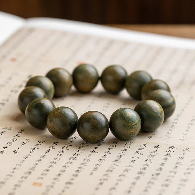 Buddha Stones Tibetan Green Sandalwood Soothing Cure Bracelet (Extra 35% Off | USE CODE: FS35)