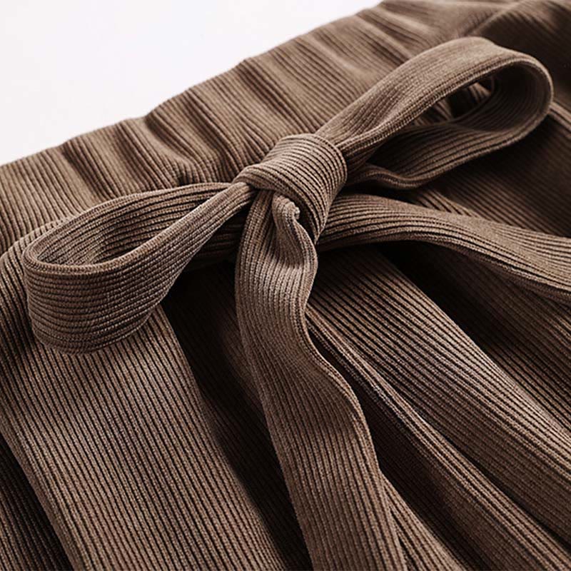 Buddha Stones Winter Solid Color Lace-up Men's Harem Cotton Corduroy Pants With Pockets