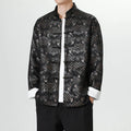 Buddha Stones Frog-Button Chinese Tang Suit Wave Shape Long Shirt Men Jacket Clothing (Extra 30% Off | USE CODE: FS30)
