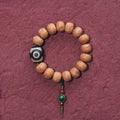 Buddha Stones Tibet Bodhi Seed Dzi Bead Peace Charm Wrist Mala Bracelet