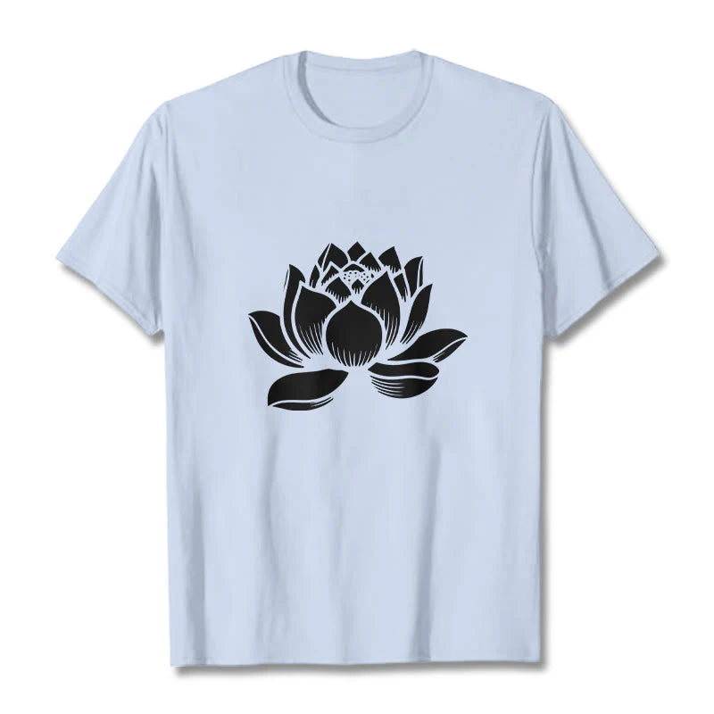 Buddha Stones Lotus Flower Design Tee T-shirt