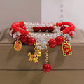 Buddha Stones Year Of The Horse Ingot Prosperity 2Pcs Bracelet