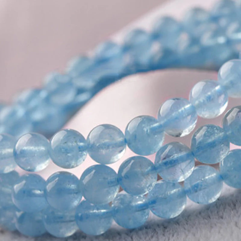 Buddha Stones Natural Aquamarine Peace Healing Bracelet