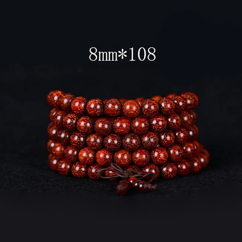Buddha Stones Tibetan Small Leaf Red Sandalwood Balance Bracelet