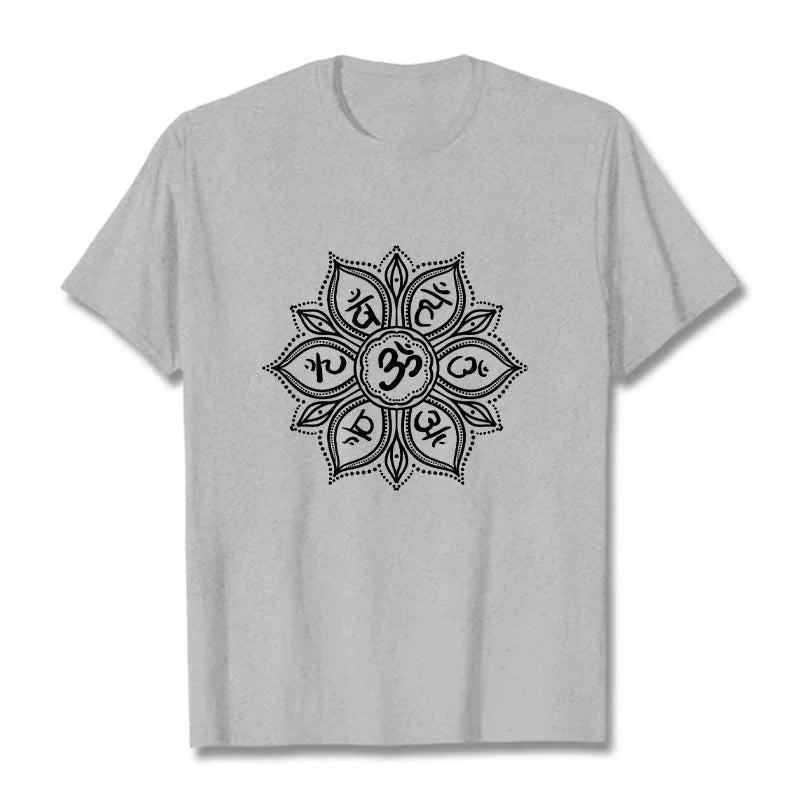 Buddha Stones Mandala Flower Om Mani Padme Hum Mantra Tee T-shirt