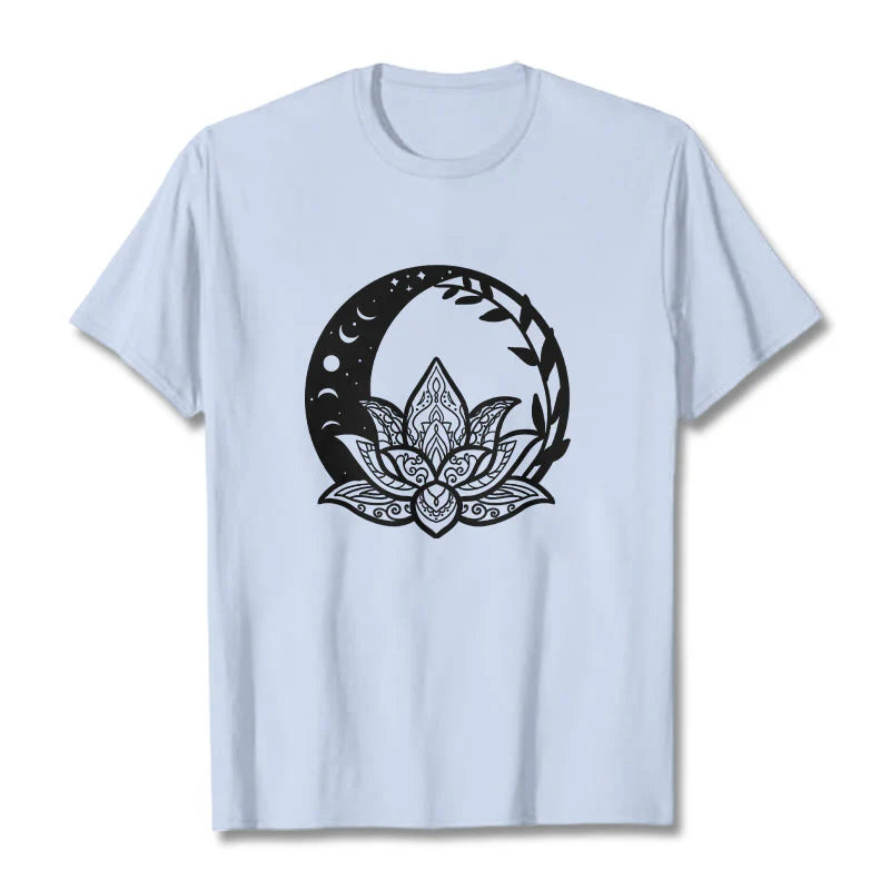 Buddha Stones Lotus Flower Sun Moon Intertwining Vines Tee T-shirt