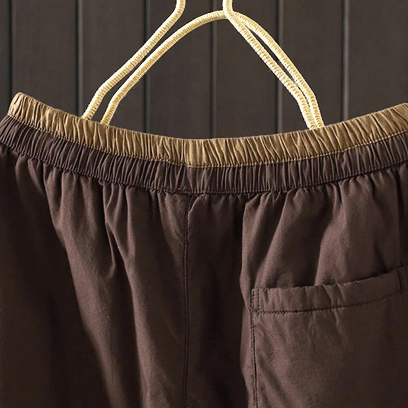 Buddha Stones Plain Cotton Women's Harem Thermal Pants With Pockets