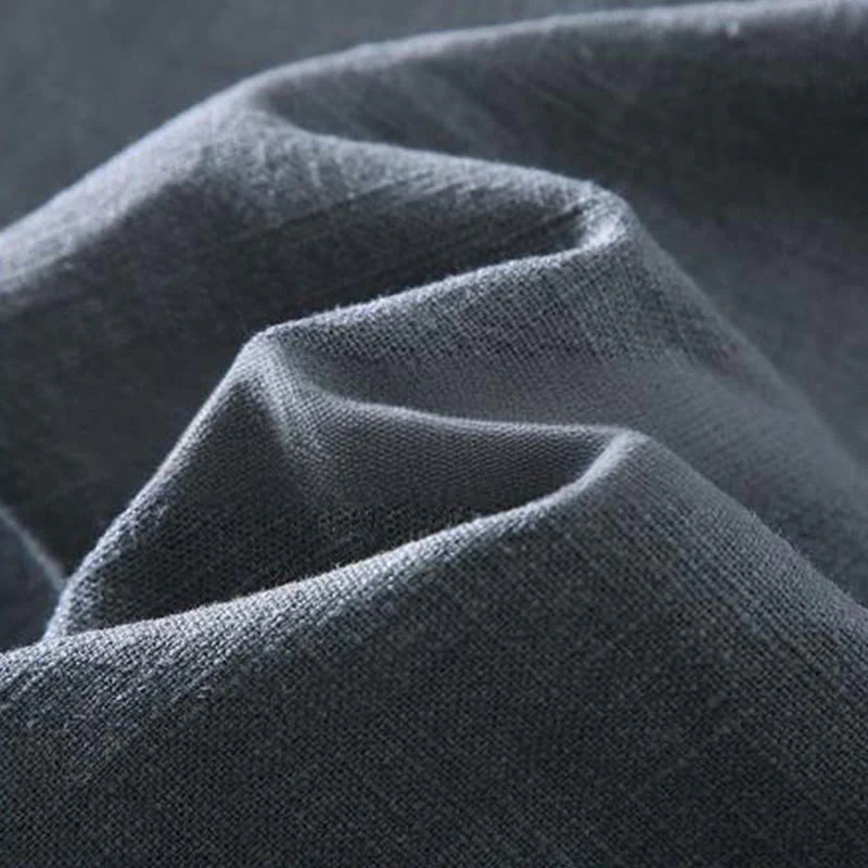 Buddha Stones Commute Plain Long Sleeve Button Lapel  Design Men's Ramie Linen Jacket With Pockets