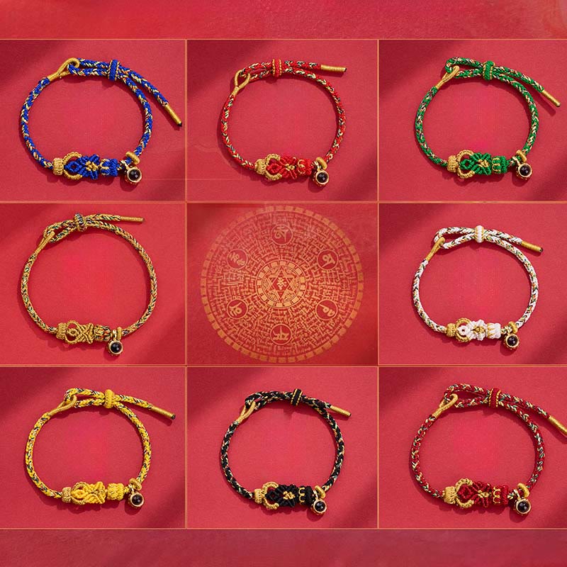 Buddha Stones String Projection Stone Hand-woven Buddha Knots Connection Bracelet
