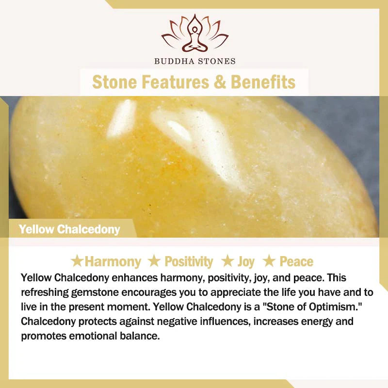 Buddha Stones Yellow Chalcedony Harmony Positivity Bracelet Bangle